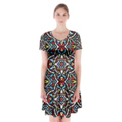 N 1 Short Sleeve V-neck Flare Dress