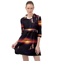 Space Star Galaxies Universe Mini Skater Shirt Dress by Simbadda