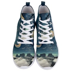 Lunar Landscape Space Mountains Men s Lightweight High Top Sneakers