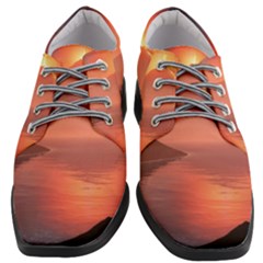 Volcano Lava Landscape Glow Lake Women Heeled Oxford Shoes by Simbadda