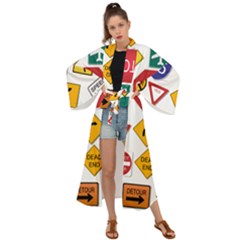 Street Signs Stop Highway Sign Maxi Kimono by Simbadda