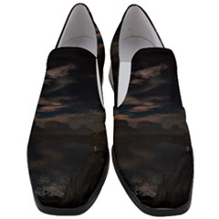 Landscape Planet Sky Lake Women Slip On Heel Loafers by Simbadda