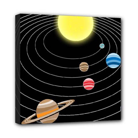 Solar System Planets Sun Space Mini Canvas 8  X 8  (stretched)