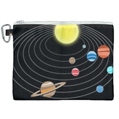 Solar System Planets Sun Space Canvas Cosmetic Bag (xxl) by Simbadda