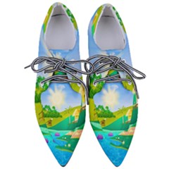 Tropical Resort Huts Lake River Women s Pointed Oxford Shoes by Simbadda