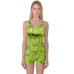 Fruit Apple Green One Piece Boyleg Swimsuit