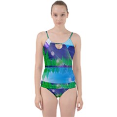 Forest Landscape Pine Trees Forest Cut Out Top Tankini Set by Simbadda