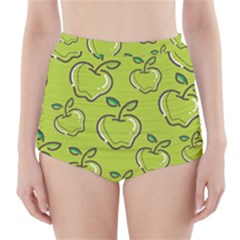 Fruit Apple Green High-waisted Bikini Bottoms