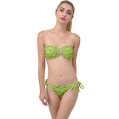 Fruit Apple Green Twist Bandeau Bikini Set