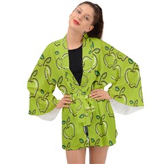 Fruit Apple Green Long Sleeve Kimono