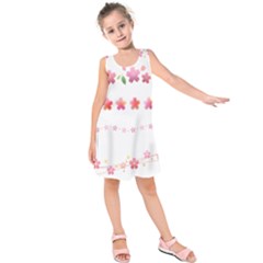 Sakura Border Cherry Blossom Kids  Sleeveless Dress by Simbadda