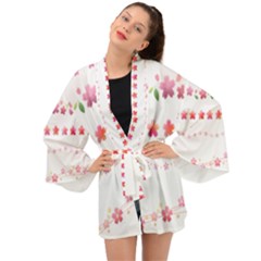 Sakura Border Cherry Blossom Long Sleeve Kimono by Simbadda