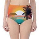 Sunset Beach Beach Palm Ocean Classic High-Waist Bikini Bottoms View1