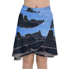 Mountains Galaxy Lake Landscape Chiffon Wrap Front Skirt