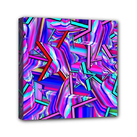 Stars Beveled 3d Abstract Mini Canvas 6  X 6  (stretched)