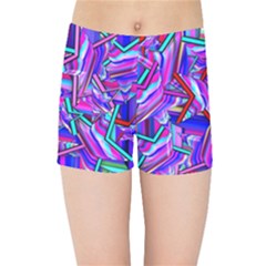 Stars Beveled 3d Abstract Kids  Sports Shorts