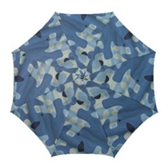 Tarn Blue Pattern Camouflage Golf Umbrellas by Alisyart