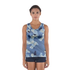 Tarn Blue Pattern Camouflage Sport Tank Top  by Alisyart