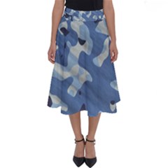 Tarn Blue Pattern Camouflage Perfect Length Midi Skirt