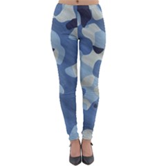 Tarn Blue Pattern Camouflage Lightweight Velour Leggings by Alisyart