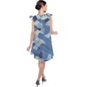 Tarn Blue Pattern Camouflage Tie Up Tunic Dress View2