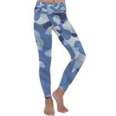 Tarn Blue Pattern Camouflage Kids  Lightweight Velour Classic Yoga Leggings by Alisyart