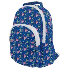 Memphis Pattern Rounded Multi Pocket Backpack by Simbadda