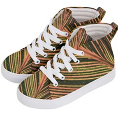 Leaf Patten Lines Colorful Plant Kids  Hi-top Skate Sneakers by Simbadda