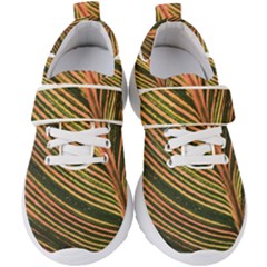 Leaf Patten Lines Colorful Plant Kids  Velcro Strap Shoes by Simbadda