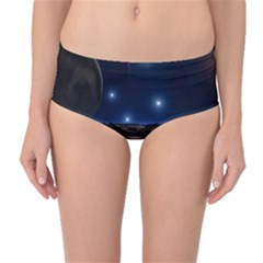 Lunar Landscape Star Brown Dwarf Mid-waist Bikini Bottoms by Simbadda