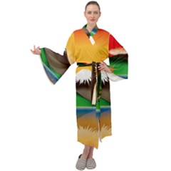 Mount Fuji Japan Lake Sun Sunset Maxi Velour Kimono