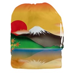 Mount Fuji Japan Lake Sun Sunset Drawstring Pouch (XXXL)