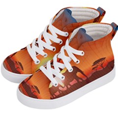 African Background Kids  Hi-top Skate Sneakers by Simbadda