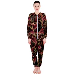 Plant Colorful Red Garden Leaves Onepiece Jumpsuit (ladies)  by Simbadda