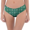 Green Abstract Geometry Pattern Reversible Classic Bikini Bottoms View1