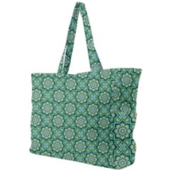 Green Abstract Geometry Pattern Simple Shoulder Bag by Simbadda