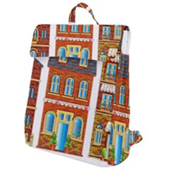 City Buildings Brick Architecture Flap Top Backpack