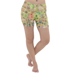 Flowers Color Colorful Watercolour Lightweight Velour Yoga Shorts by Simbadda