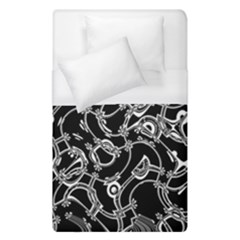 Unfinishedbusiness Black On White Duvet Cover (single Size) by designsbyamerianna