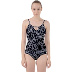 Unfinishedbusiness Black On White Cut Out Top Tankini Set