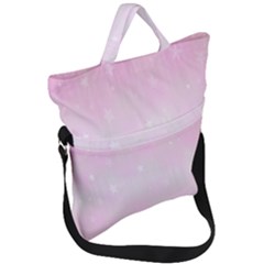 Pink Stars Fold Over Handle Tote Bag