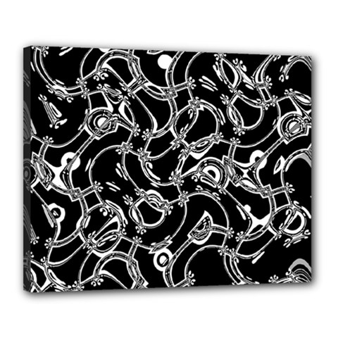 Unfinishedbusiness Black On White Canvas 20  X 16  (stretched) by designsbyamerianna
