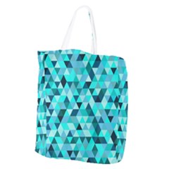 Teal Triangles Pattern Giant Grocery Tote by LoolyElzayat