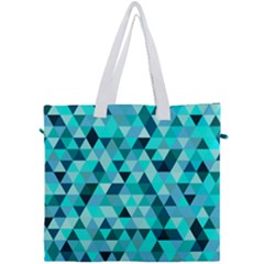 Teal Triangles Pattern Canvas Travel Bag by LoolyElzayat