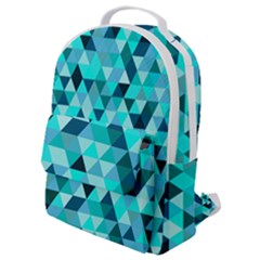 Teal Triangles Pattern Flap Pocket Backpack (small) by LoolyElzayat