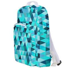 Teal Triangles Pattern Double Compartment Backpack by LoolyElzayat