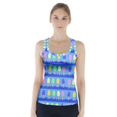 Ice Cream Bar Pattern Racer Back Sports Top by bloomingvinedesign