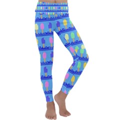 Ice Cream Bar Pattern Kids  Lightweight Velour Classic Yoga Leggings by bloomingvinedesign