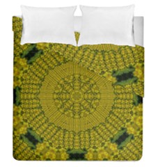 Flowers In Yellow For Love Of The Nature Duvet Cover Double Side (queen Size) by pepitasart