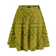 Flowers In Yellow For Love Of The Nature High Waist Skirt by pepitasart